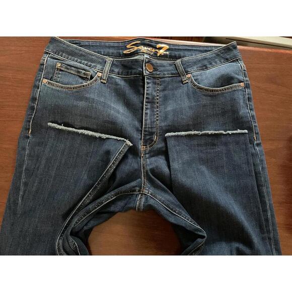 Seven7 high rise slim straight plus size 14 blue jeans - Picture 9 of 10